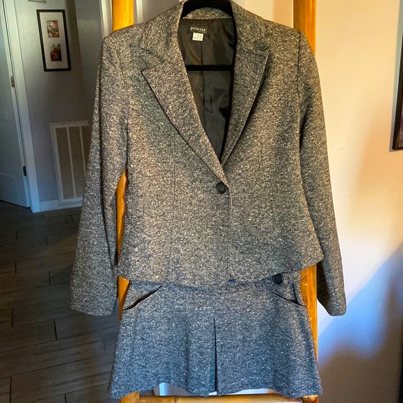 Oviesse Italian 2 Piece Tweed Lined Mini Skirt & Fitted Jacket SZ 4/6 - Picture 1 of 7